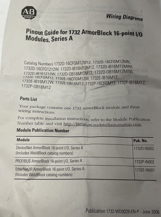 1732 NEW ALLEN BRADLEY 1732DOB16M12M12 ARMORBLOCK 16 POINT I/O MODULE