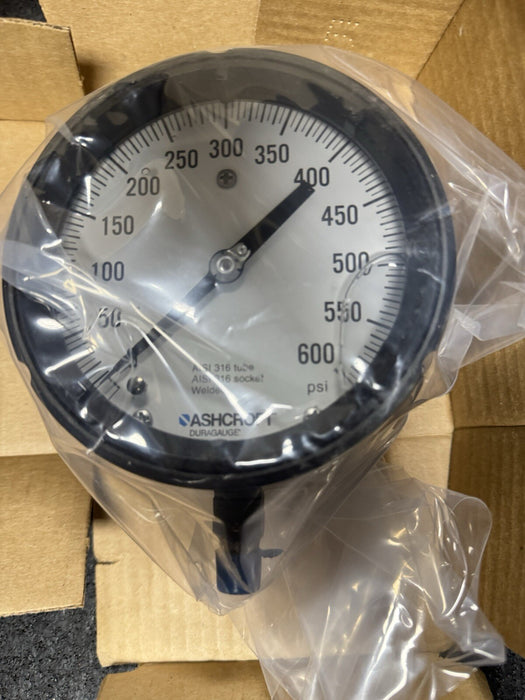 45-1279-SSL-02L-600# ASHCROFT 1279 BELLOWS GAUGE 0-600PSI SOLID FACE GLYCERINE