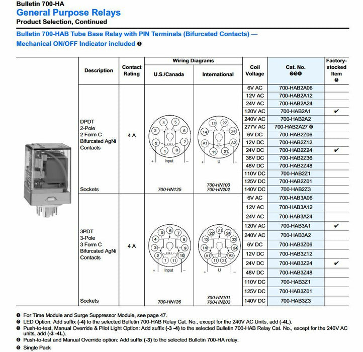 NEW Allen Bradley QTY:1 700-HAB2A1 GENERAL PURPOSE TUBE TYPE RELAY