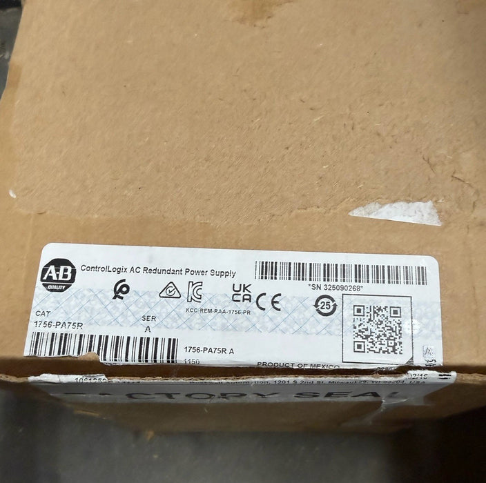 1756-PA75R NEW 2025 ALLEN BRADLEY CONTROLLOGIX PLC REDUNDANT POWER SUPPLYNIB
