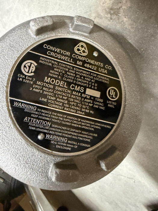 CONVEYOR COMPONENTS MOTION SWITCH CMS SPEED SWITCH ZERO SPEED ETC