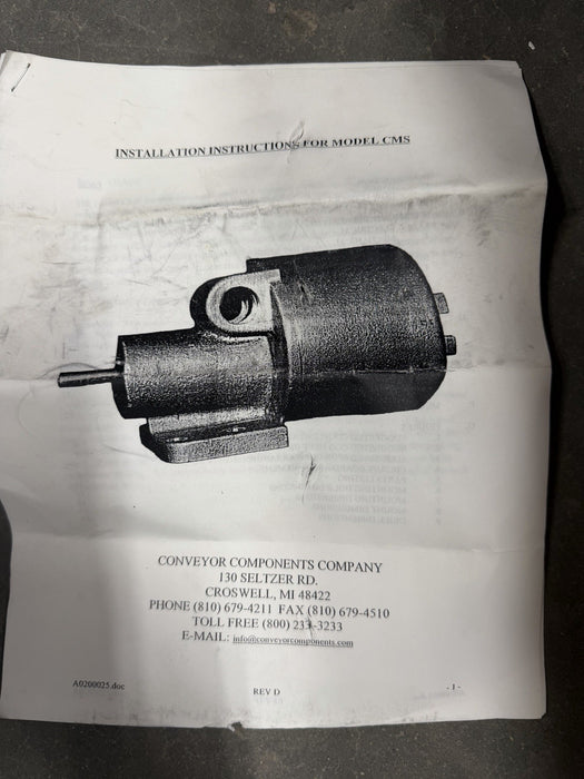 CONVEYOR COMPONENTS MOTION SWITCH CMS SPEED SWITCH ZERO SPEED ETC