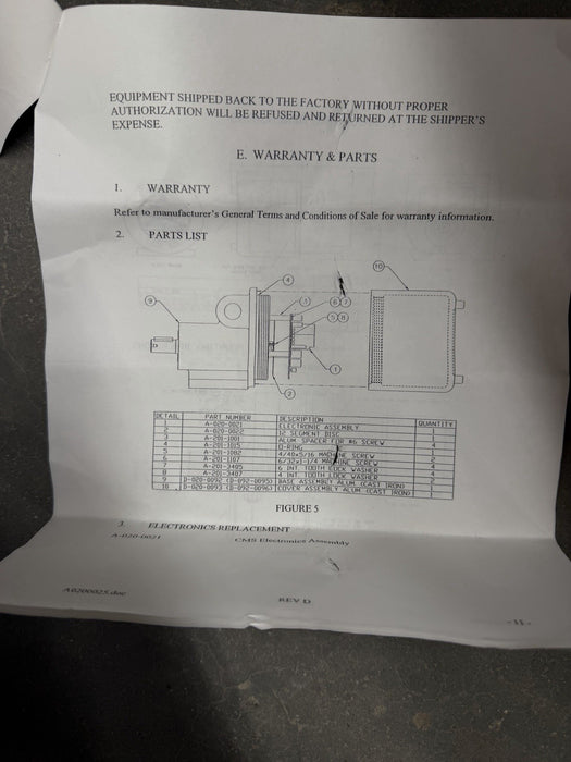 CONVEYOR COMPONENTS MOTION SWITCH CMS SPEED SWITCH ZERO SPEED ETC