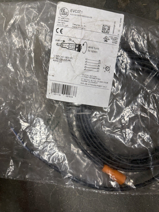 Ifm Evc071 Cordset, 5Pin Cable 5M  4A Max