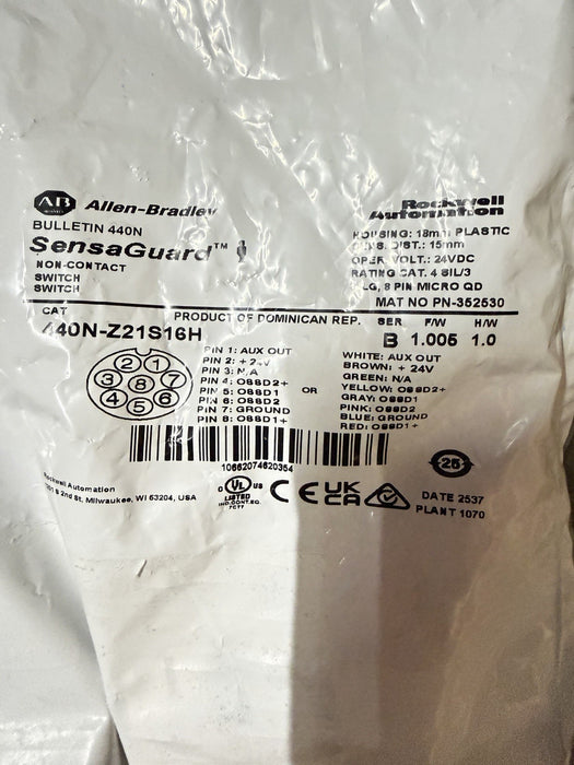 440N-Z21S16H Allen-Bradley 440NZ21S16H SensaGuard Non Contact Switch NEW