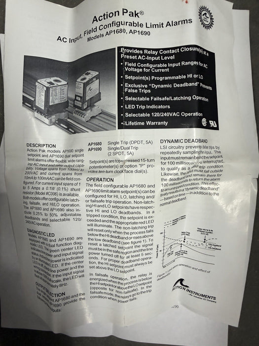 NEW SPECIAL 400VAC EUROTHERM SCHNEIDER ACTION PAK 1680-2001-1 AP1680 16802001