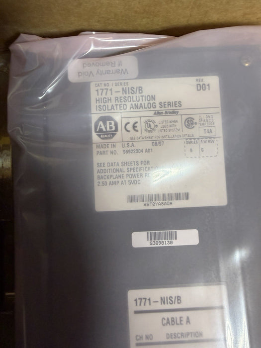 1771-NIS/B AB PLC-5 8 Current Input High Resolution RECONDITIONED