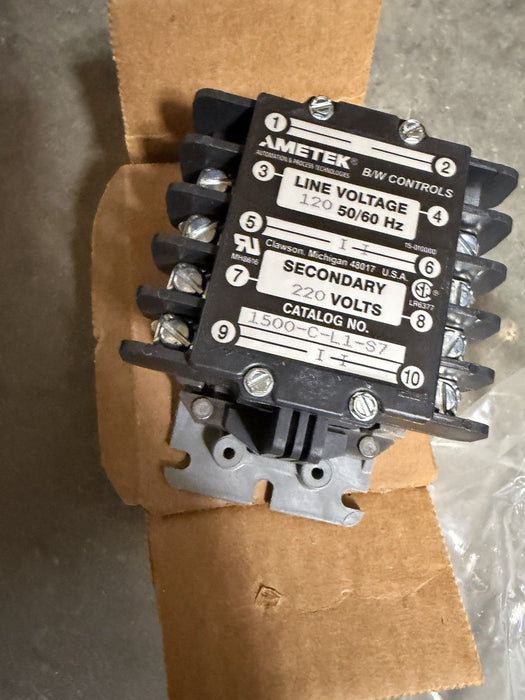 AMETEK B/W CONTROLS LIQUID LEVEL CONTROL 1500-C-L1-S7-OC-X 110-120 VAC TO 220VAC