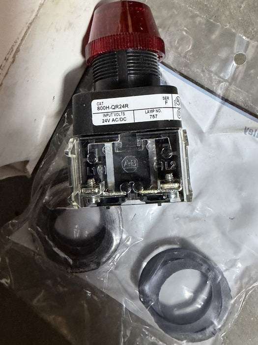 Allen-Bradley 800H-QR24R 30mm Pilot Light Red 24V
