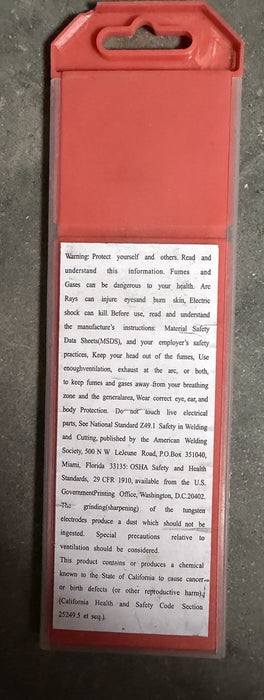 NEW RADNOR 64001960 TUNGSTEN ELECTRODE 1/8" X 7"    10 PACK GROUND AND ANNEALED