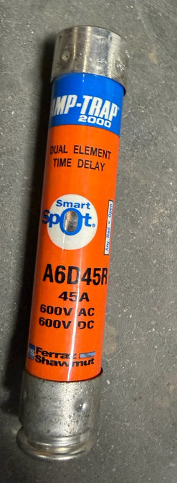 Ferraz Shawmut A6D45R SMART SPOT FUSE  600V Ac AMP-TRAP TIME DELAY DUAL ELEMENT