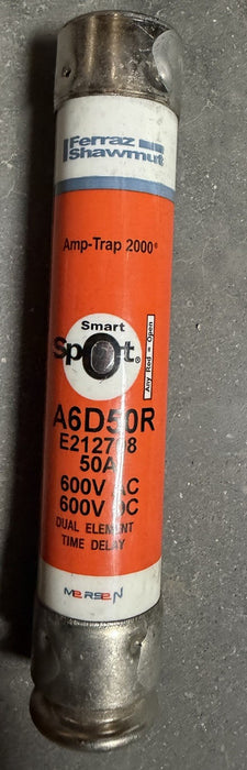 Ferraz Shawmut A6D50R 50A-600V Smart Spot Fuse NOS