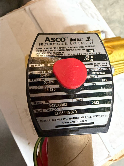ASCO EF8344G072 Solenoid Valve, Brand New ORIG. BOX/PPW NEW USA