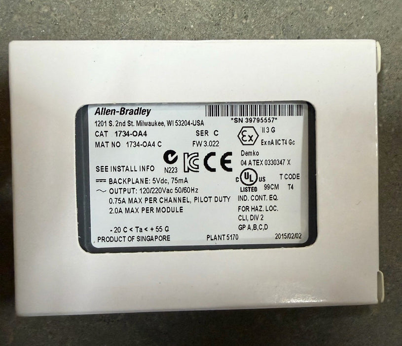 1734-OA4 Allen-Bradley 1734-OA4 I/O 4 Point Digital Output Module POINT I/O