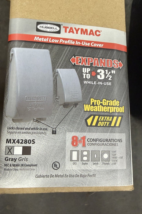 6pcs box HUBBELL TAYMAC Mx4280s 1-Gang Vertical In Use Weatherproof Cover 3.5"W