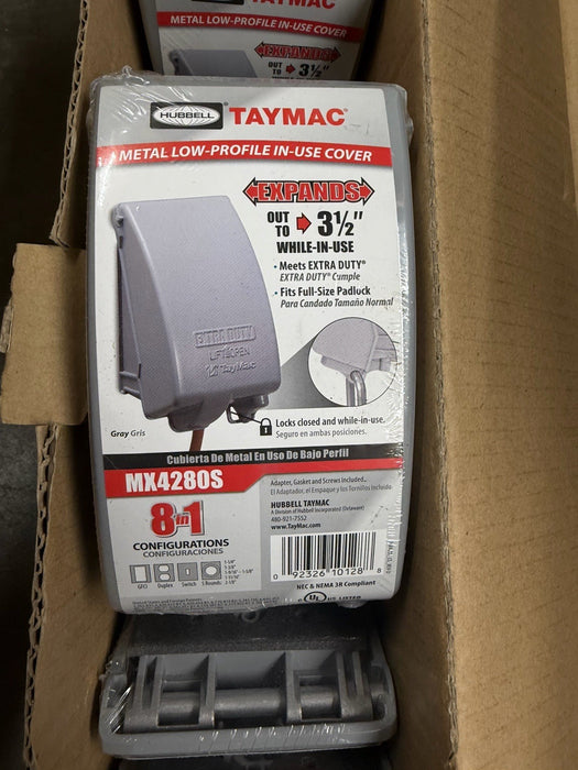 6pcs box HUBBELL TAYMAC Mx4280s 1-Gang Vertical In Use Weatherproof Cover 3.5"W