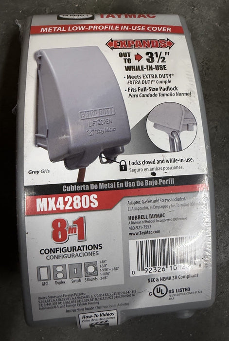 1pcs box HUBBELL TAYMAC Mx4280s 1-Gang Vertical In Use Weatherproof Cover 3.5"W