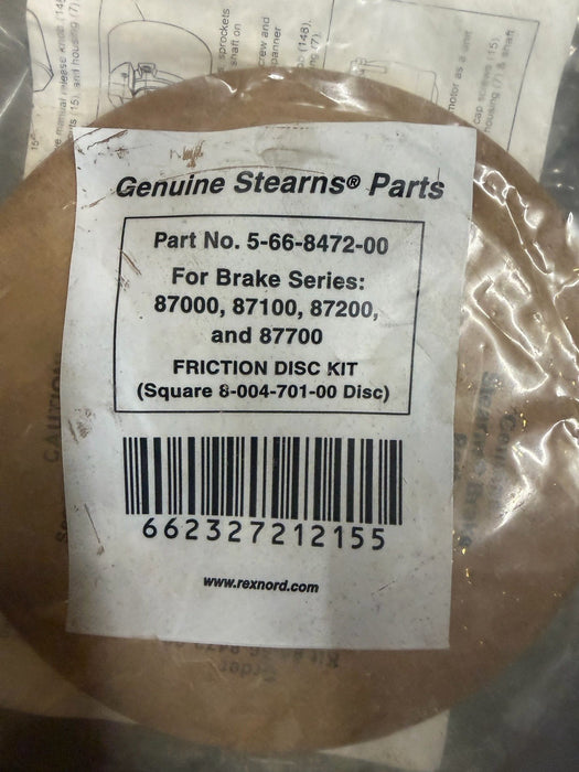 Stearns 5-66-8472-00 Friction Brake Disk Kit SEALED FRICTION DISC KIT