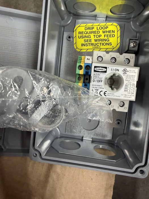 HUBBELL HBLD3 circuit-lock disconnect switch ttype 4x 12k 30 amp 600vac lockable