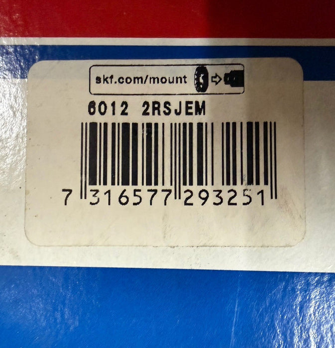 SKF 6012-2RSJEM / 60122RSJEM (NEW IN BOX) DEEP GROOVE BALL BEARING