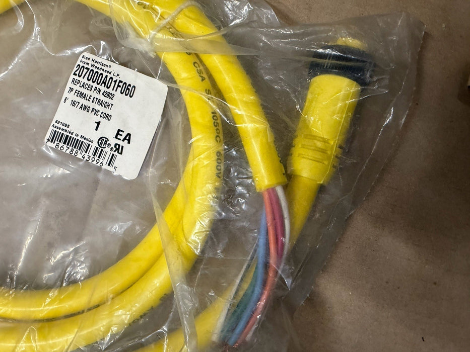 BRAD CONNECTIVITY FEMALE STRAIGHT 6' 16/7 AWG PVC CORD 207000A01F060 RPLCS 42802