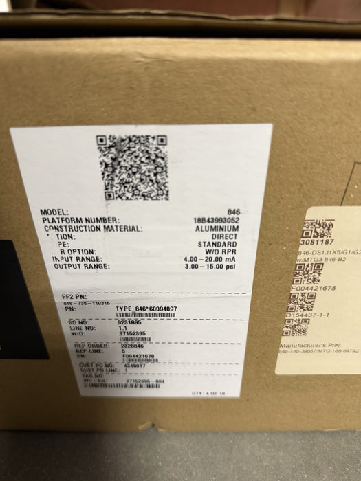 NEW EMERSON 846-738-110315  4-20ma 3-15 psi OUTPUT I/P I2P 846-DS1J1K5 /G1/G2/F2