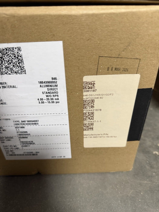 NEW EMERSON 846-738-110315  4-20ma 3-15 psi OUTPUT I/P I2P 846-DS1J1K5 /G1/G2/F2