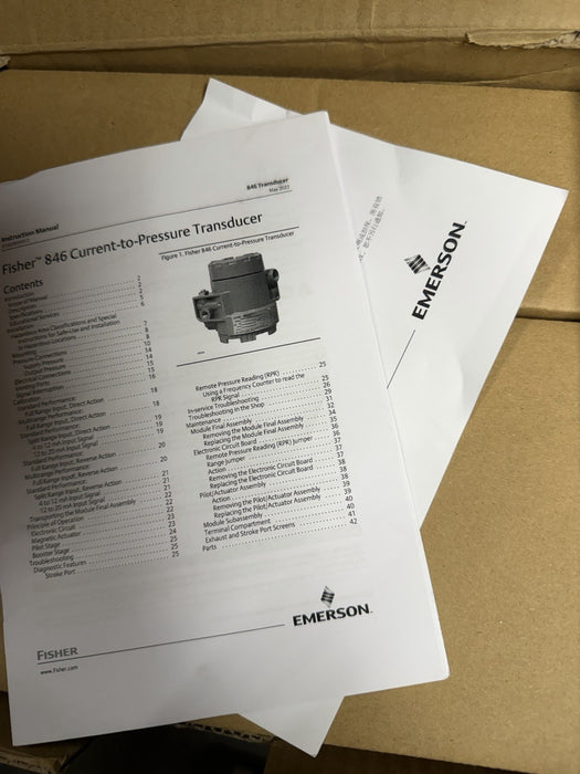 NEW EMERSON 846-738-110315  4-20ma 3-15 psi OUTPUT I/P I2P 846-DS1J1K5 /G1/G2/F2