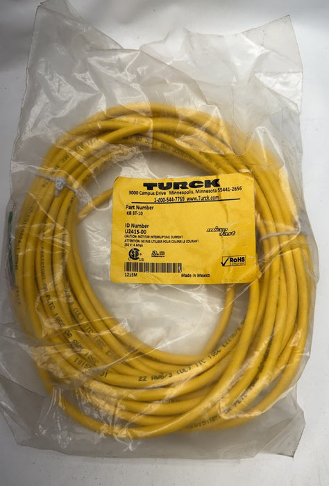 TURCK KB-3T  SEALED BAG ID NUMBER U2415-00 CORDSET CORD QUICK CONNECT PROX CABLE
