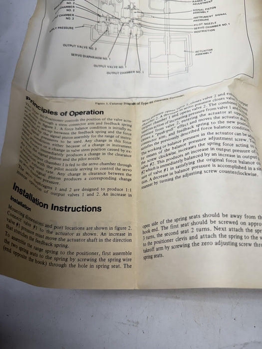 Bellofram Type 80 PNEUMATIC Valve Positioner NIB
