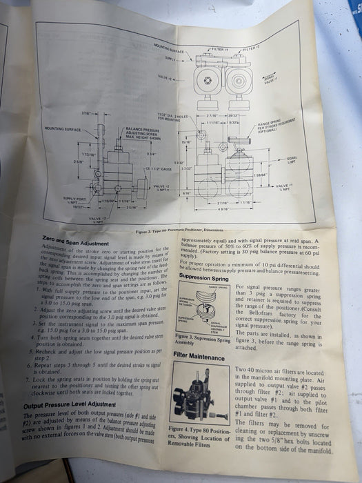 Bellofram Type 80 PNEUMATIC Valve Positioner NIB
