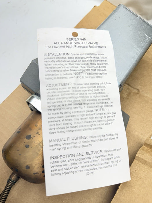 Johnson Controls V46ad-1C Water Regulating Valve, 2 Way, 1 In