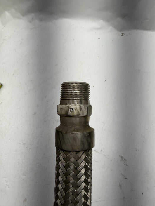 Stainless Steel Flexible Hose 1” MNPT Both Ends  Coregated Inside (no rubber)