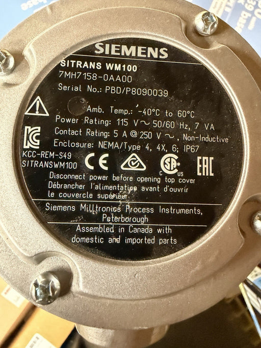 Siemens 7MH7158-0AA00 Sitrans WM100 Zero-Speed  Alarm Switch (b479)