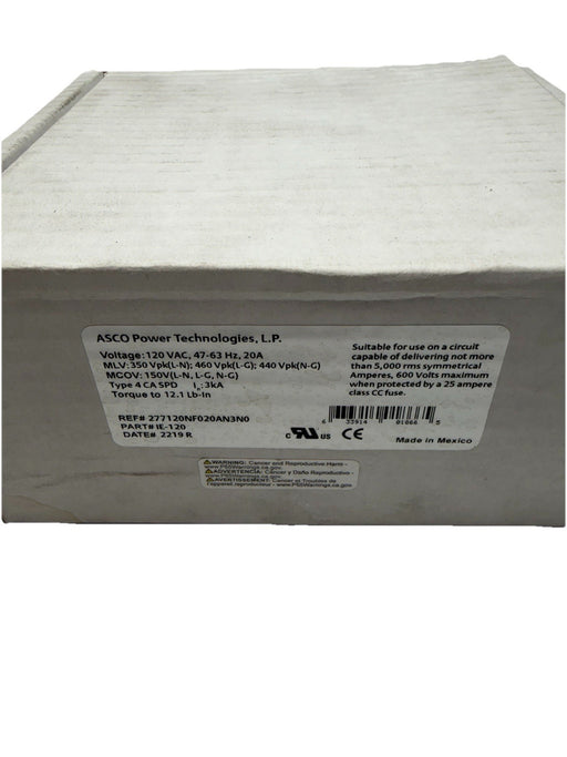 ASCO / EMERSON / ISLATROL IE120 OR 1E-120 Model 277 SURGE PROTECTING DEVICE