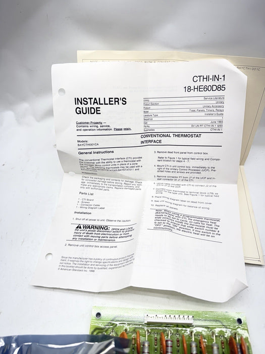 New Trane 6400-0537-01 X13650386-01 BRD00968 CTI  Control Board