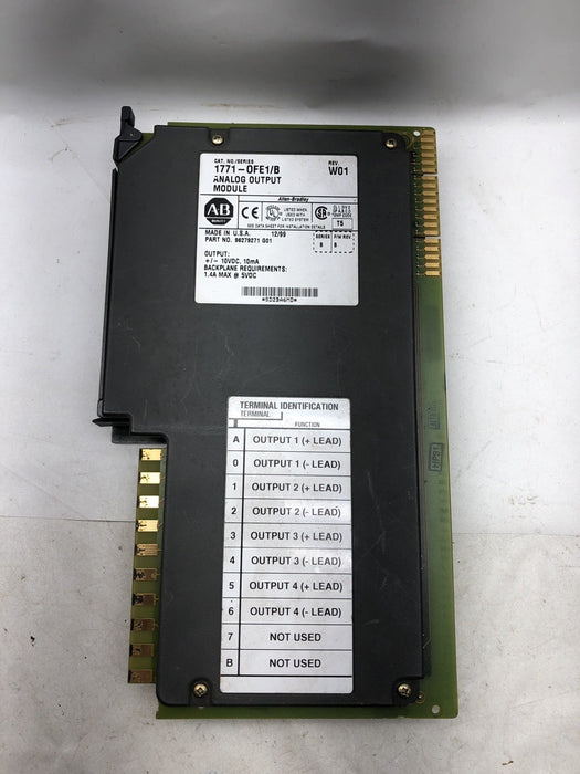 1771-OFE1 PLC-5 Analog Output Card 4 Channel Selectable Voltage Ranges