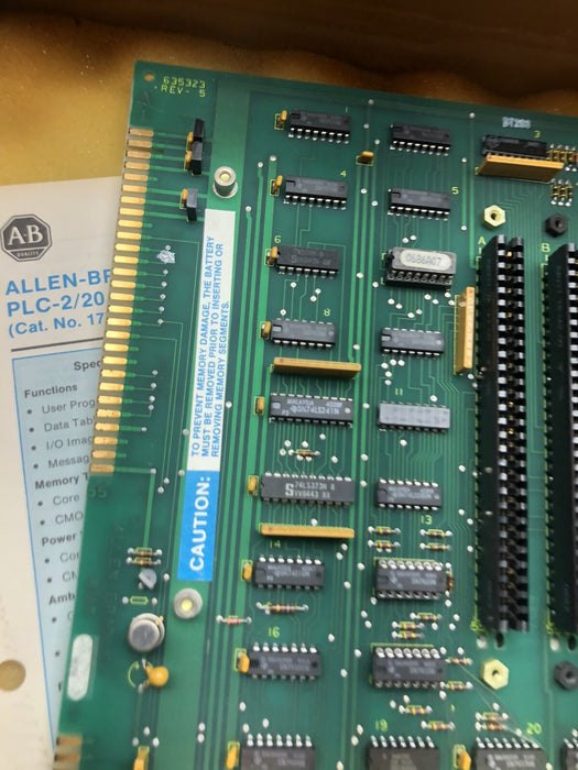 1772ME ALLEN BRADLEY PLC2/20 - PLC/2/30 MEMORY BOARD