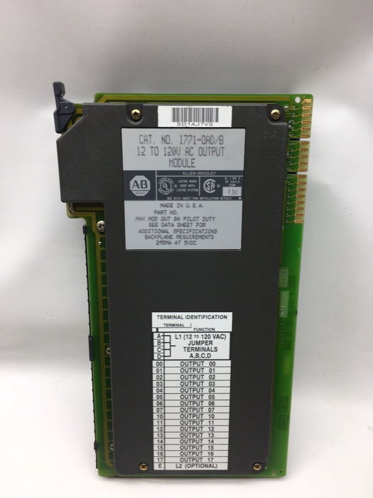 1771-OAD /B QTY OF 2 CARDS   ALLEN BRADLEY 12 TO 120 VAC OUTPUT MODULE