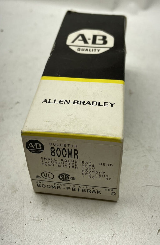 Allen Bradley 800MR-PB16RAK ROUND ILLUMINATED PUSHBUTTON RED HEAD 800MR 800MR-