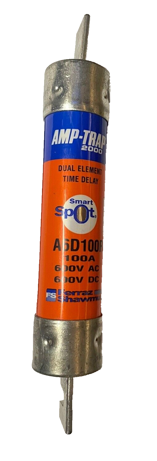Qty 1 Amp-trap 2000 Dial Element Time Delay 100A 600V AC / DC A6D100R SMART SPOT