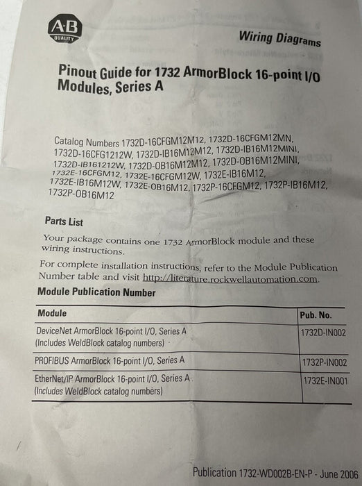 1732 NEW ALLEN BRADLEY 1732DOB16M12M12 ARMORBLOCK 16 POINT I/O MODULE