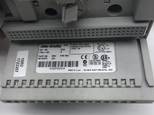 ALLEN BRADLEY 1794-IB16 24VDC SINK INPUT MODULE AND 1794 TB3 TERMINAL BASE