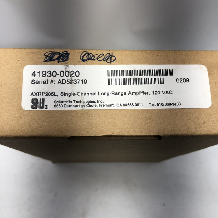 NEW STI AXRP205L SINGLE-CHANNEL LONG-RANGE AMPLIFIER SCIENTIFIC TECHNOLOGIES INC