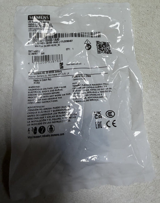NEW SIEMENS 3SU1401-1BH60-1AA0 LED MODULE WH FRONT 24-240v AC/DC