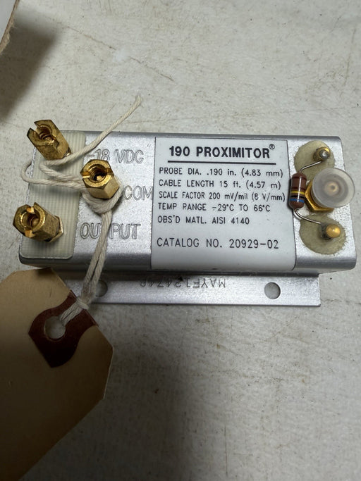 Bently Nevada 190 Proximitor 20929-02 for P3403893-00300 / P340389300300