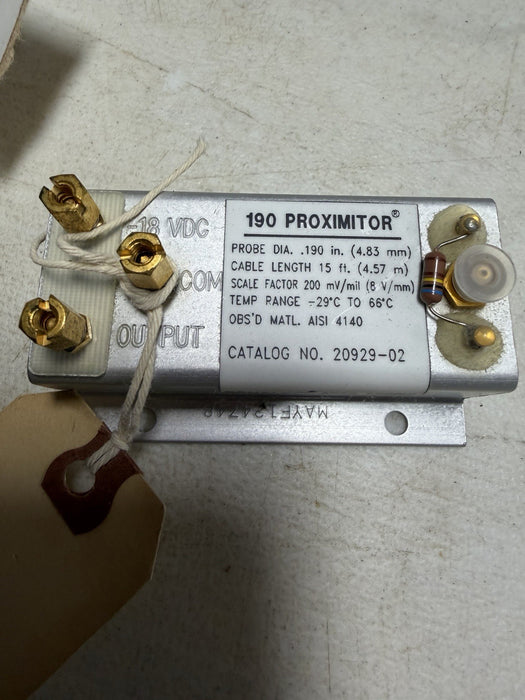 Bently Nevada 190 Proximitor 20929-02 for P3403893-00300 / P340389300300
