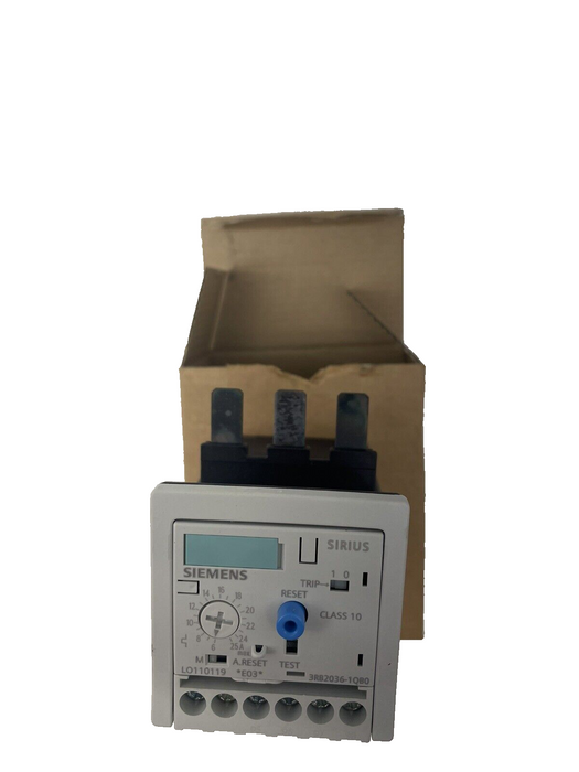 NEW SIEMENS 3RB2036-1QB0 INT ORD.NO 3ZX1012-0RB20-1AA1 ADJ OVERLOAD RELAY NIB