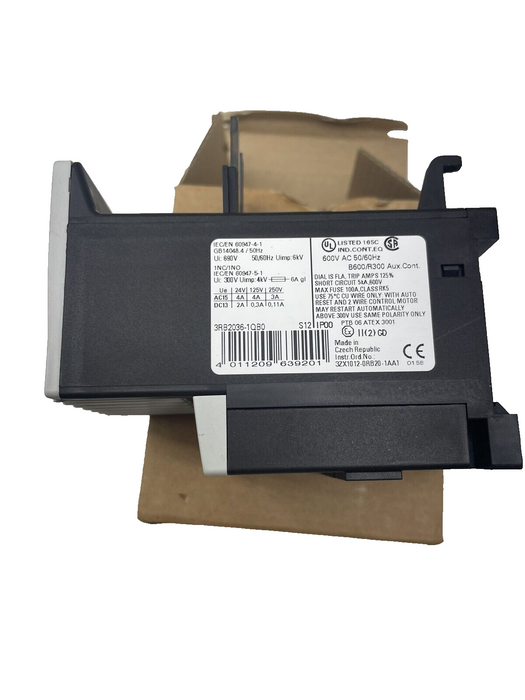 NEW SIEMENS 3RB2036-1QB0 INT ORD.NO 3ZX1012-0RB20-1AA1 ADJ OVERLOAD RELAY NIB