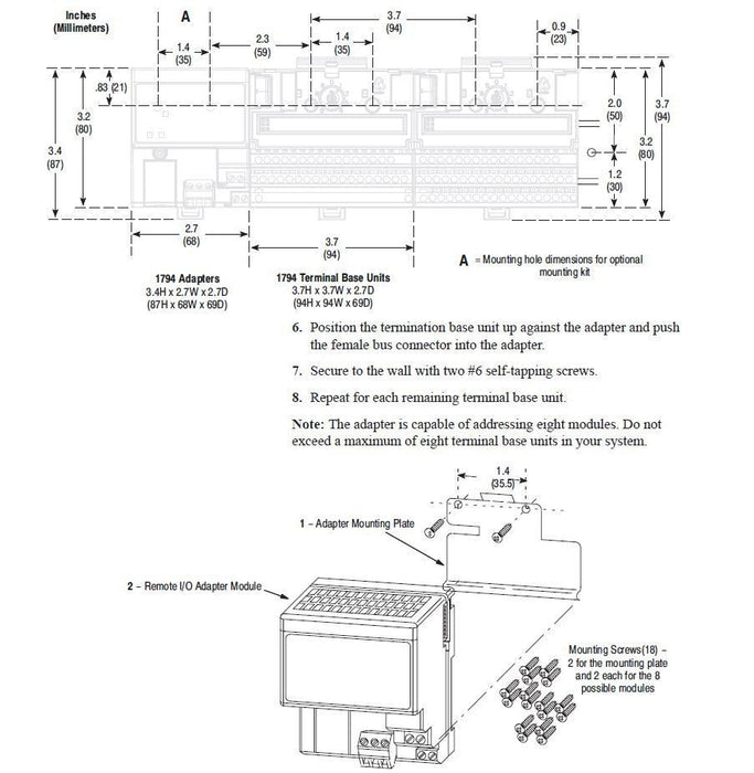 1794-ASB ALLEN BRADLEY FLEXLOGIX 1794-ASB /E TESTED REMOTE I/O RIO 24VDC AB
